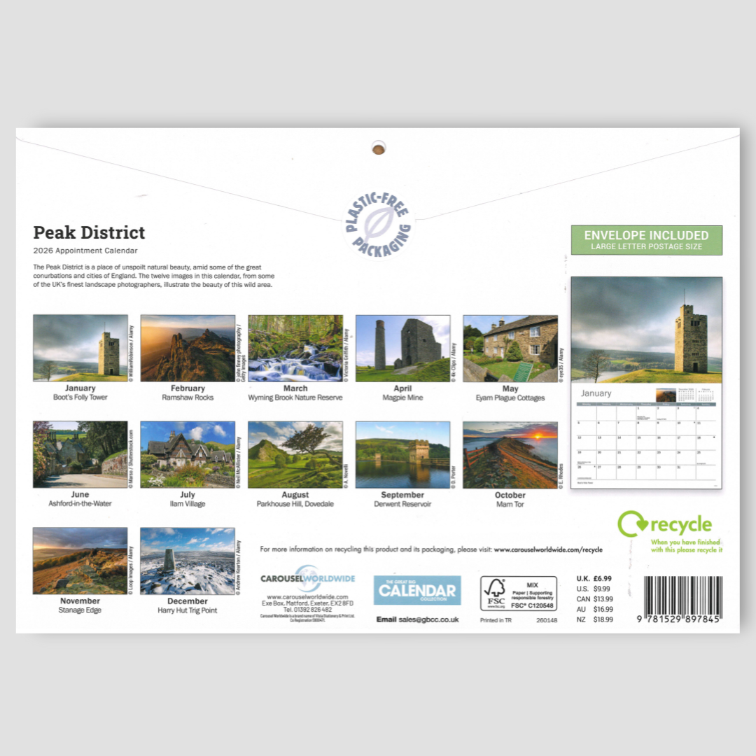 A4 Peak District Calendar 2026