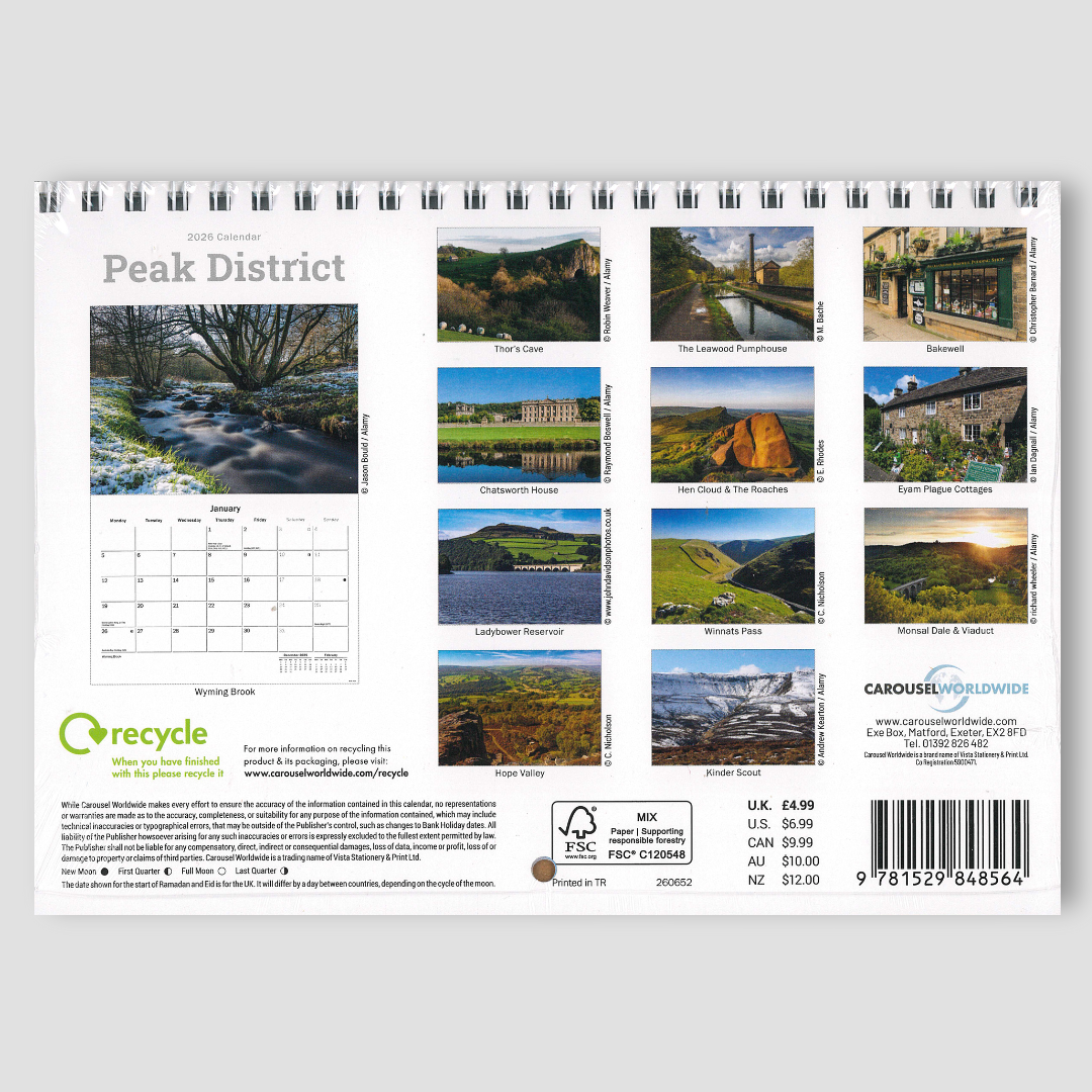 A5 Peak District Calendar 2026