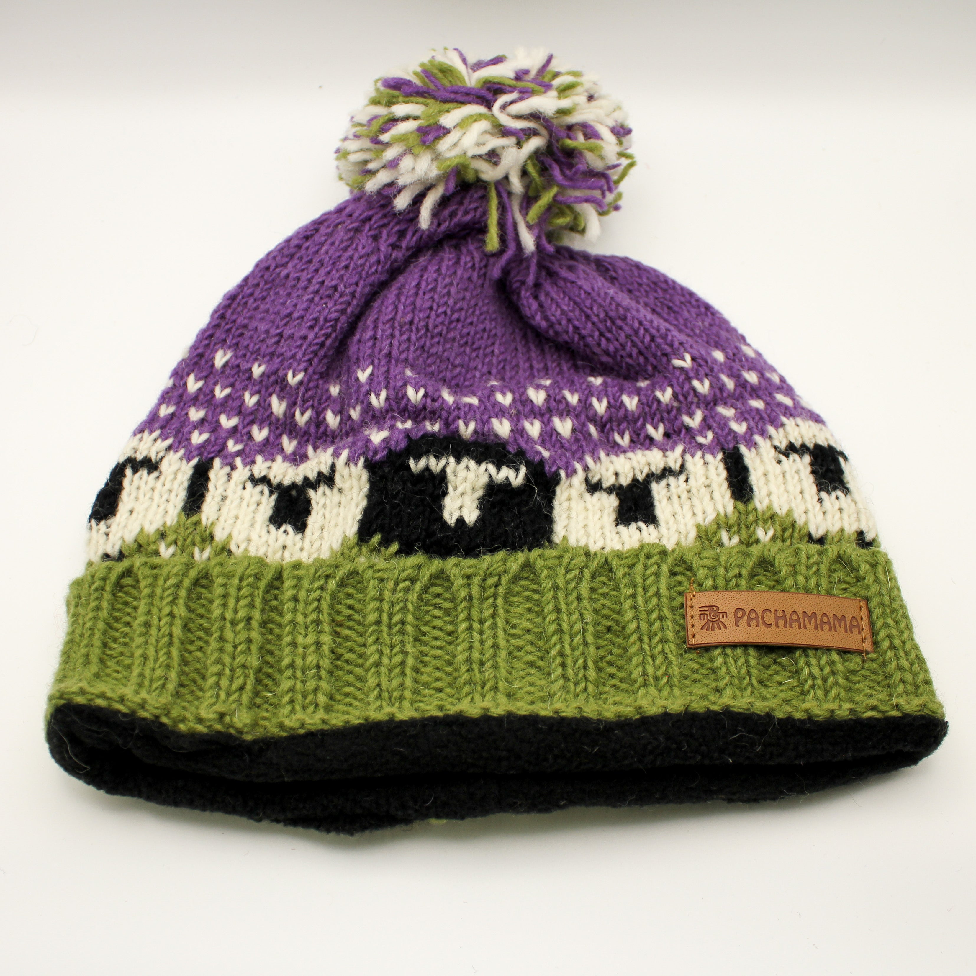 Pachamama Sheep Purple Bobble Hat