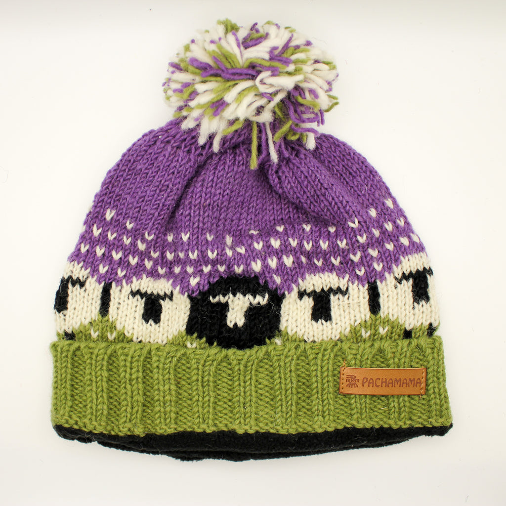 Pachamama Sheep Purple Bobble Hat