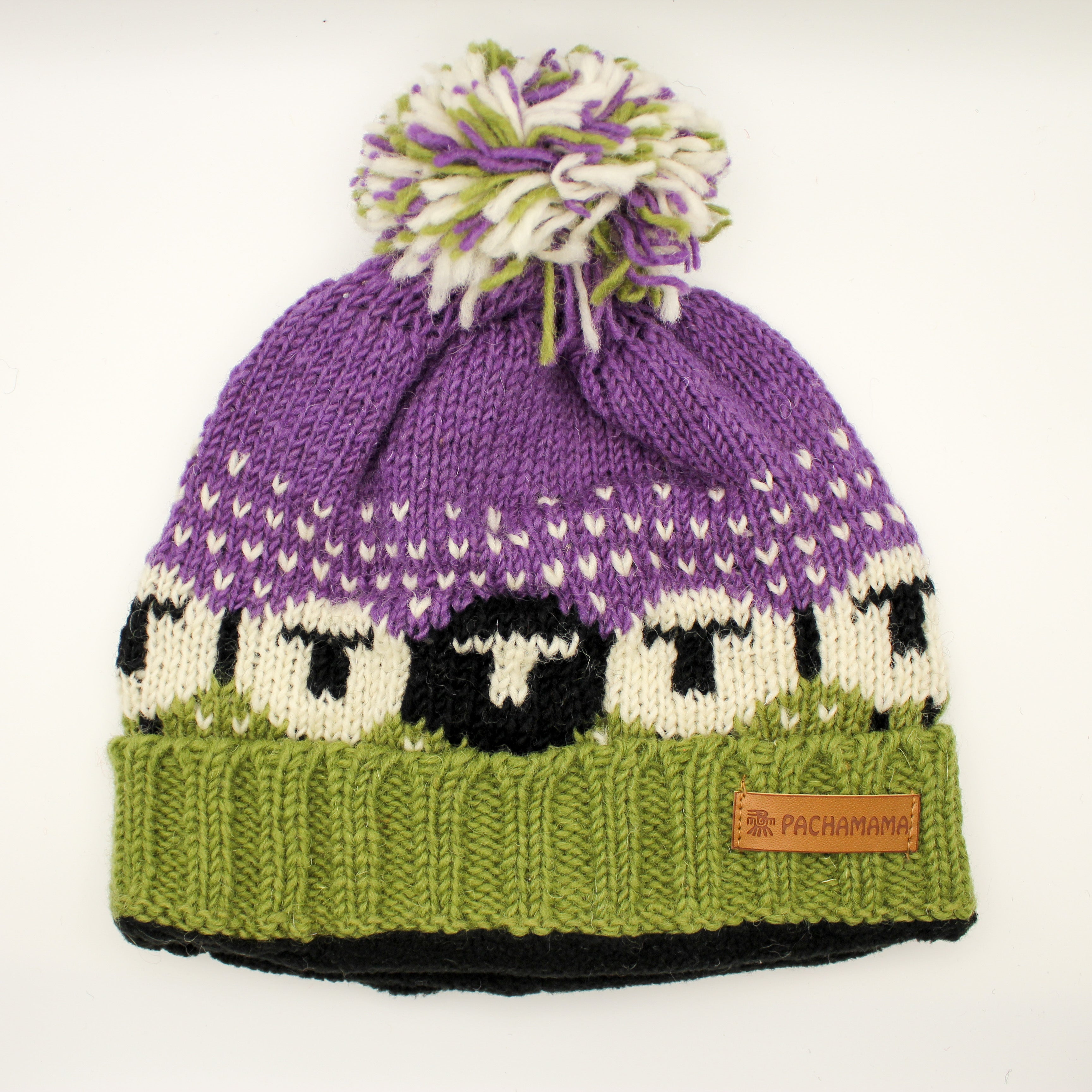 Pachamama Sheep Purple Bobble Hat