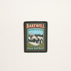 Patch with 'Bakewell Derbyshire Peak District' text and mountain design on a beige background