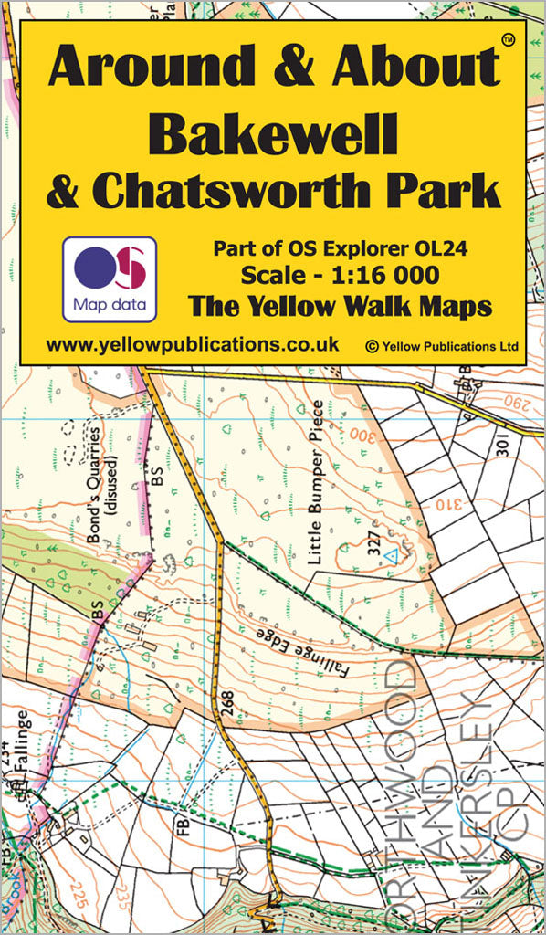 Around & About Bakewell & Chatsworth Park Yellow Walk Map