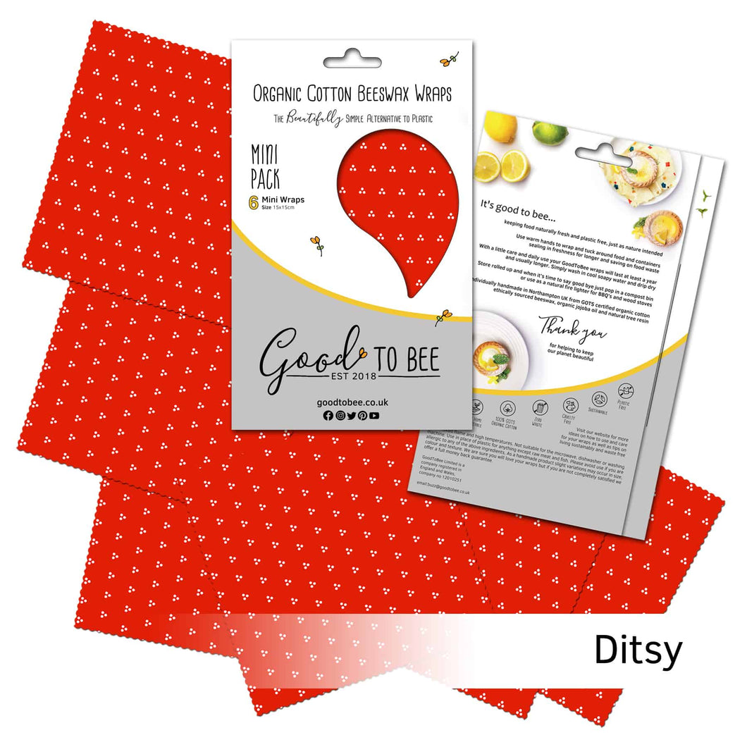 Beeswax Wraps (6 mini) by Good To Bee